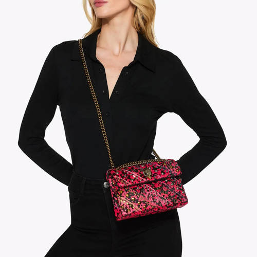 Kurt Geiger leren crossbody tas Kensington Mini met studs roze afbeelding