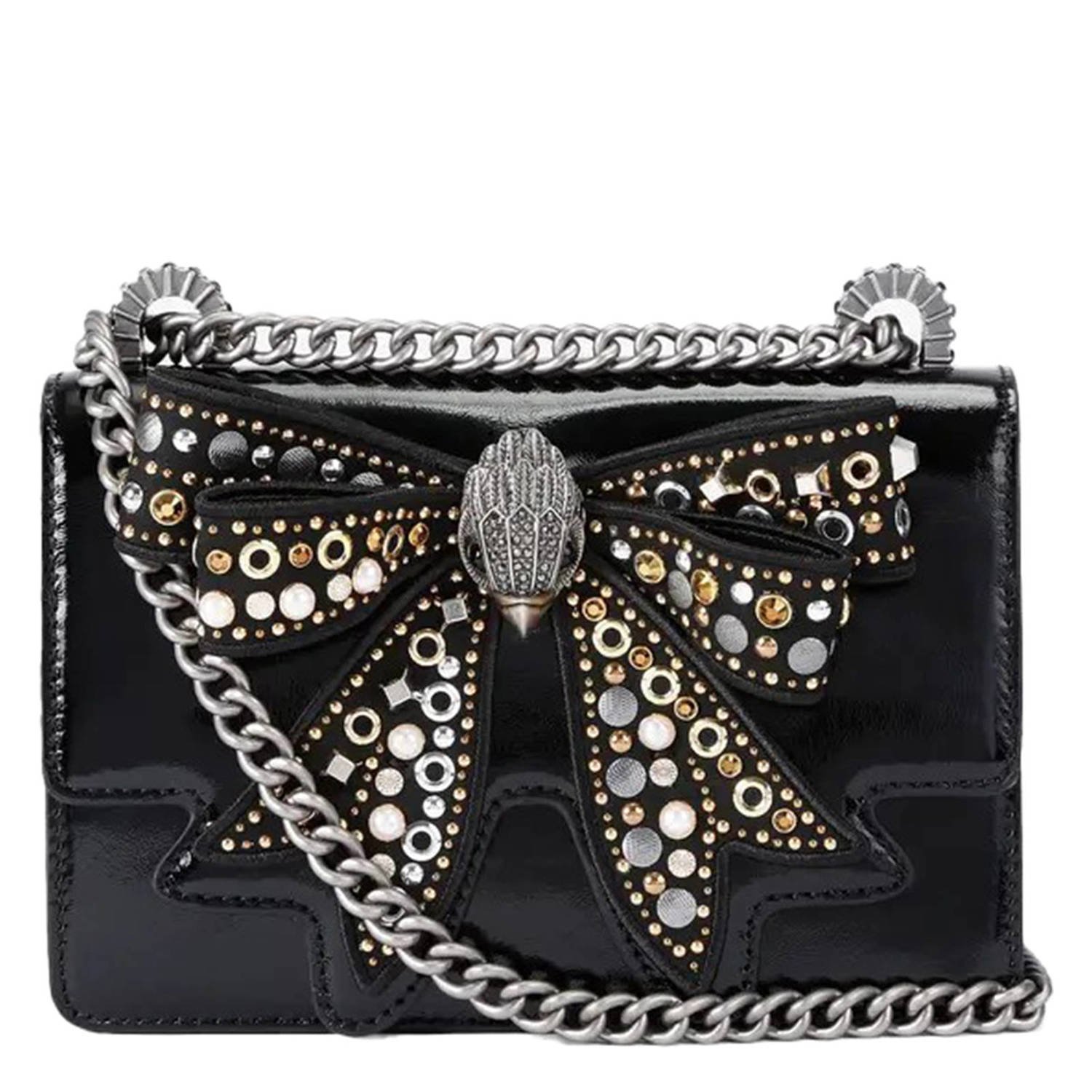Kurt Geiger leren crossbody tas Shoreditch met strass zwart