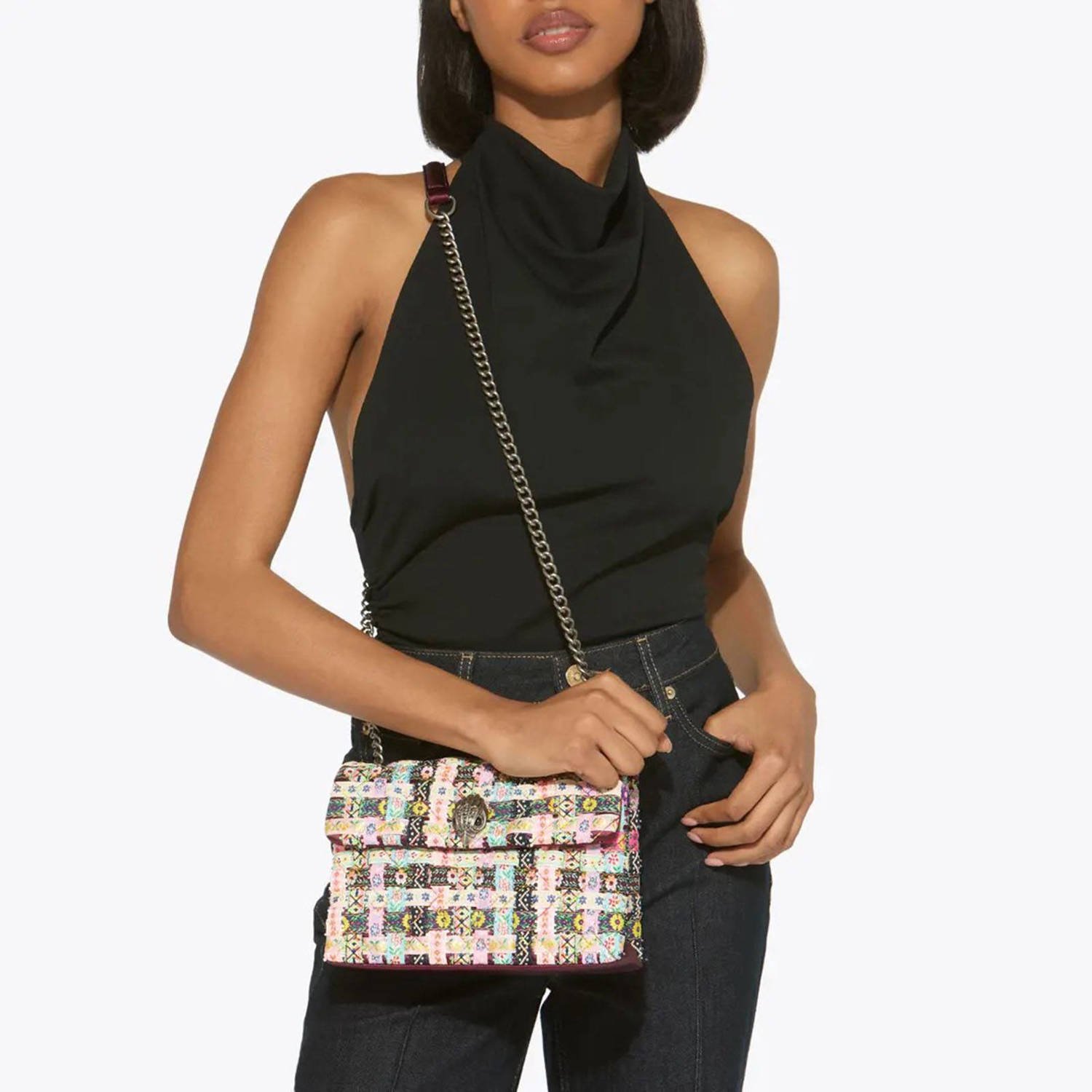 Kurt Geiger gevlochten crossbody tas Kensington Medium multi