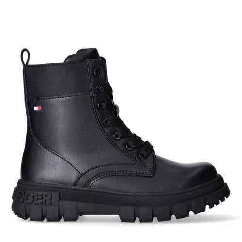 Tommy Hilfiger chunky veterboots zwart afbeelding