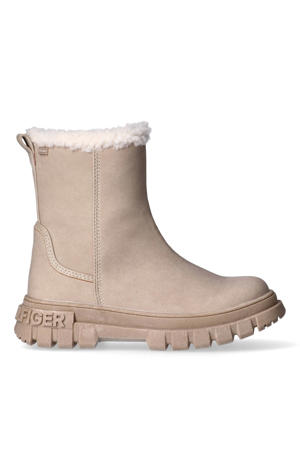 gevoerde enkelboots taupe