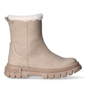 gevoerde enkelboots taupe