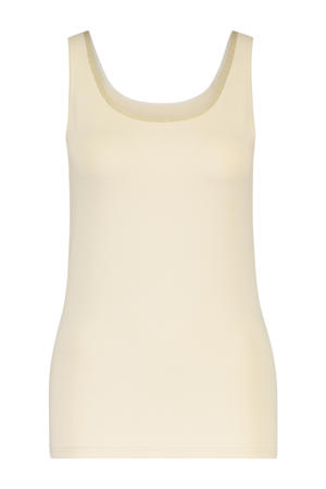 mouwloze top beige