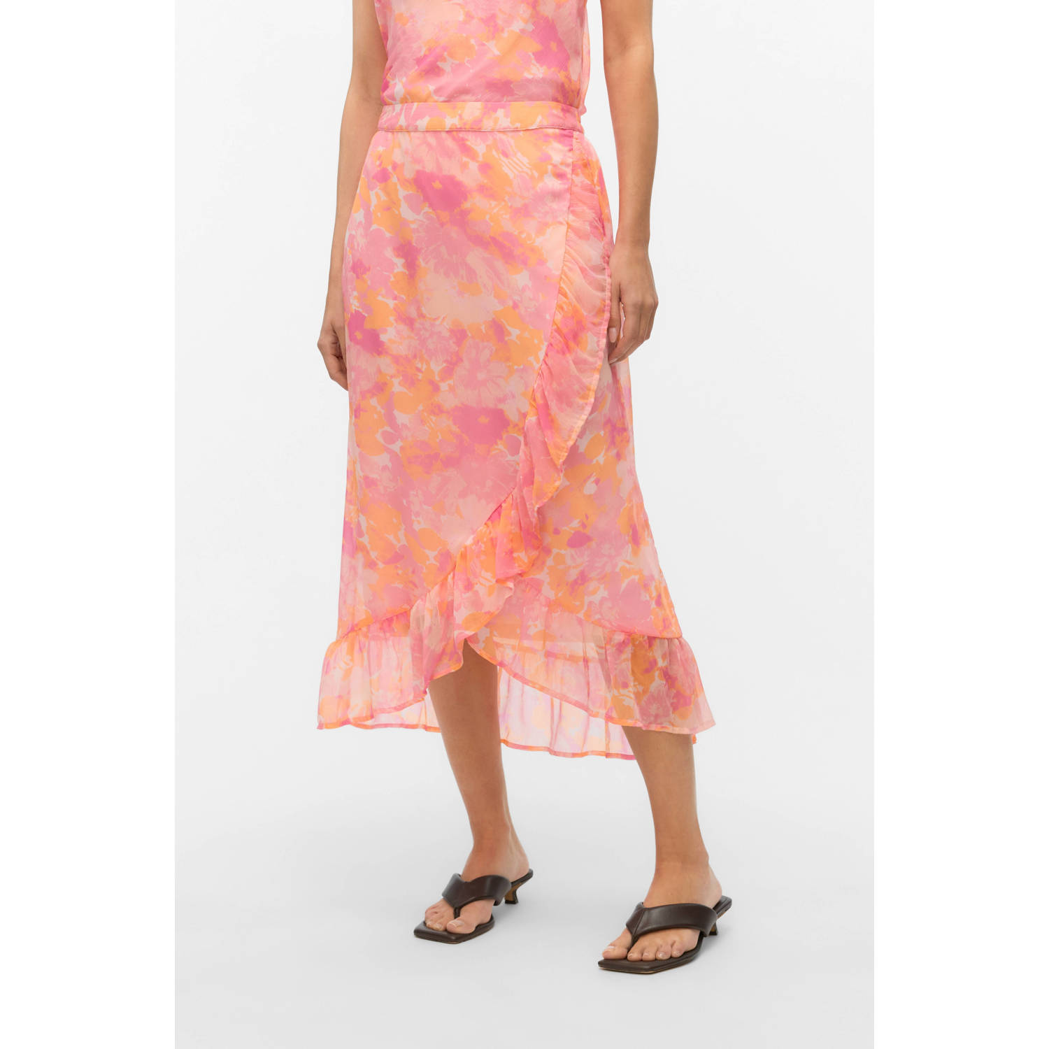 VERO MODA wikkelrok lichtroze