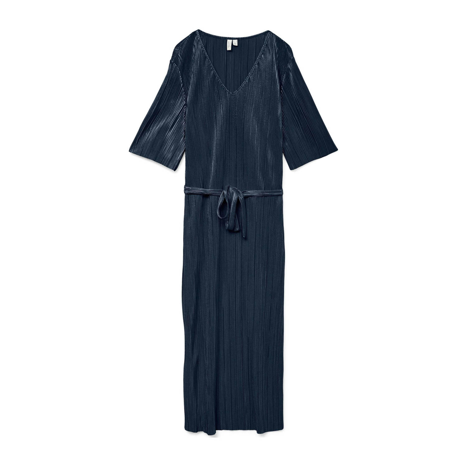 VERO MODA midi jurk met lurex donkerblauw