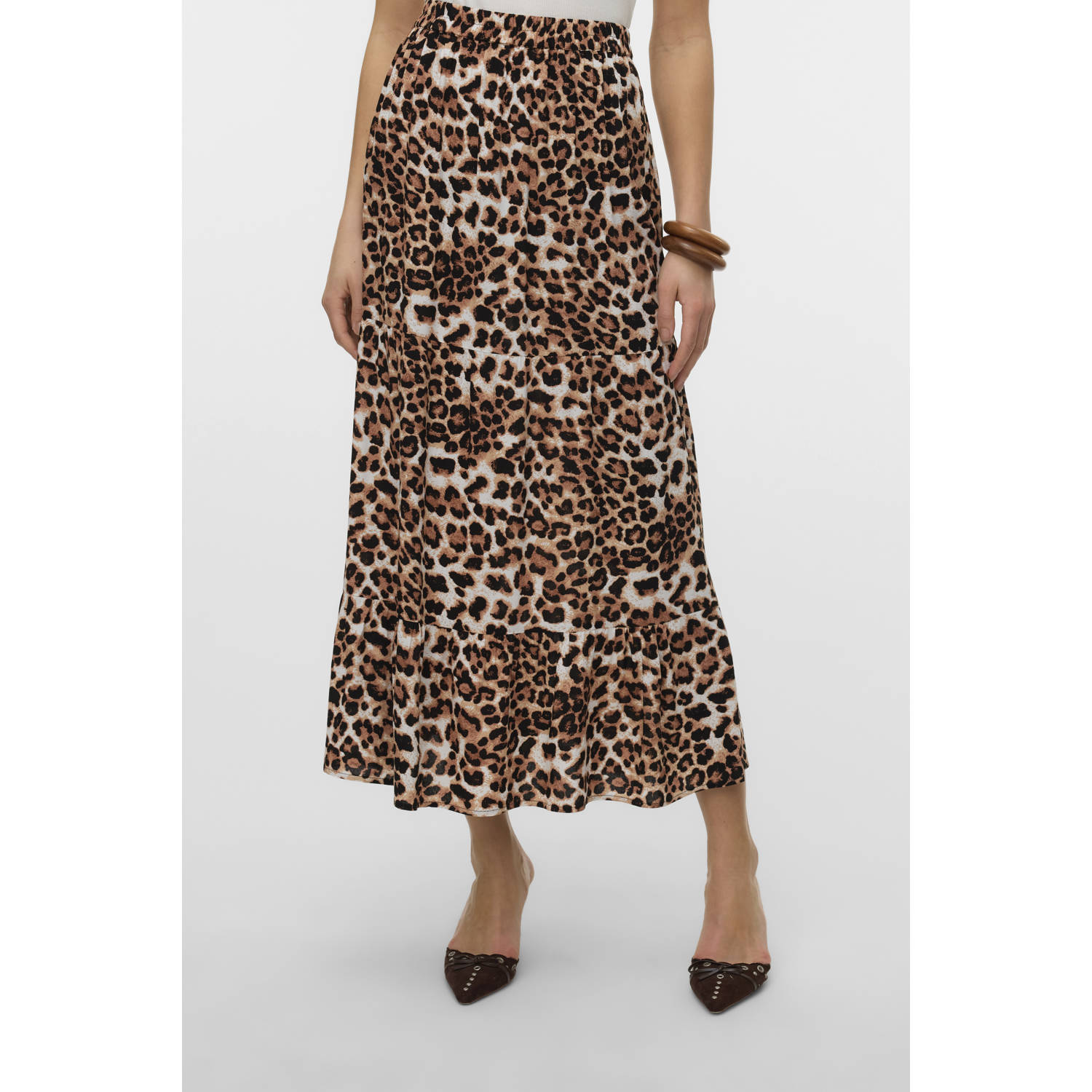 VERO MODA midi rok bruin