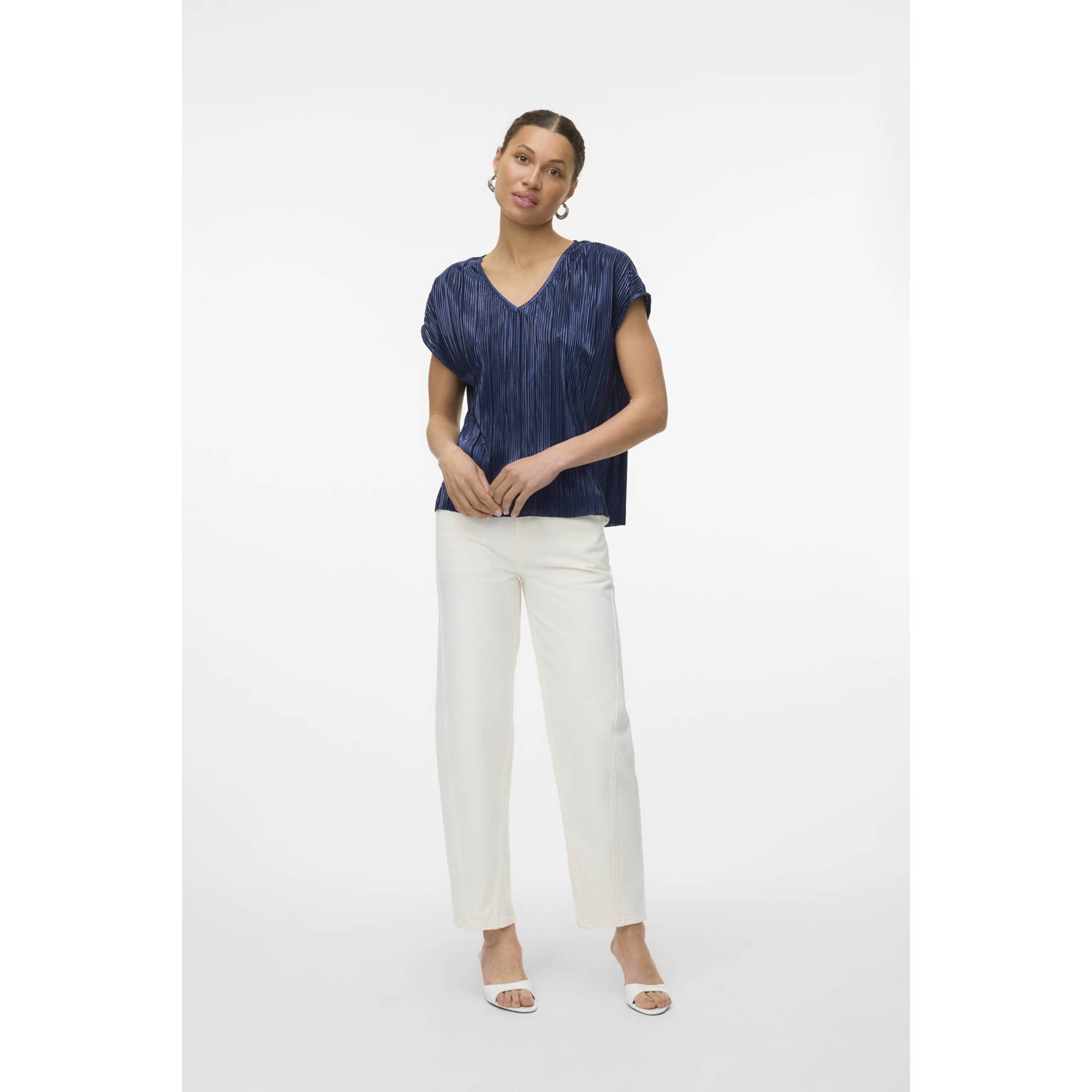 VERO MODA top donkerblauw met lurex