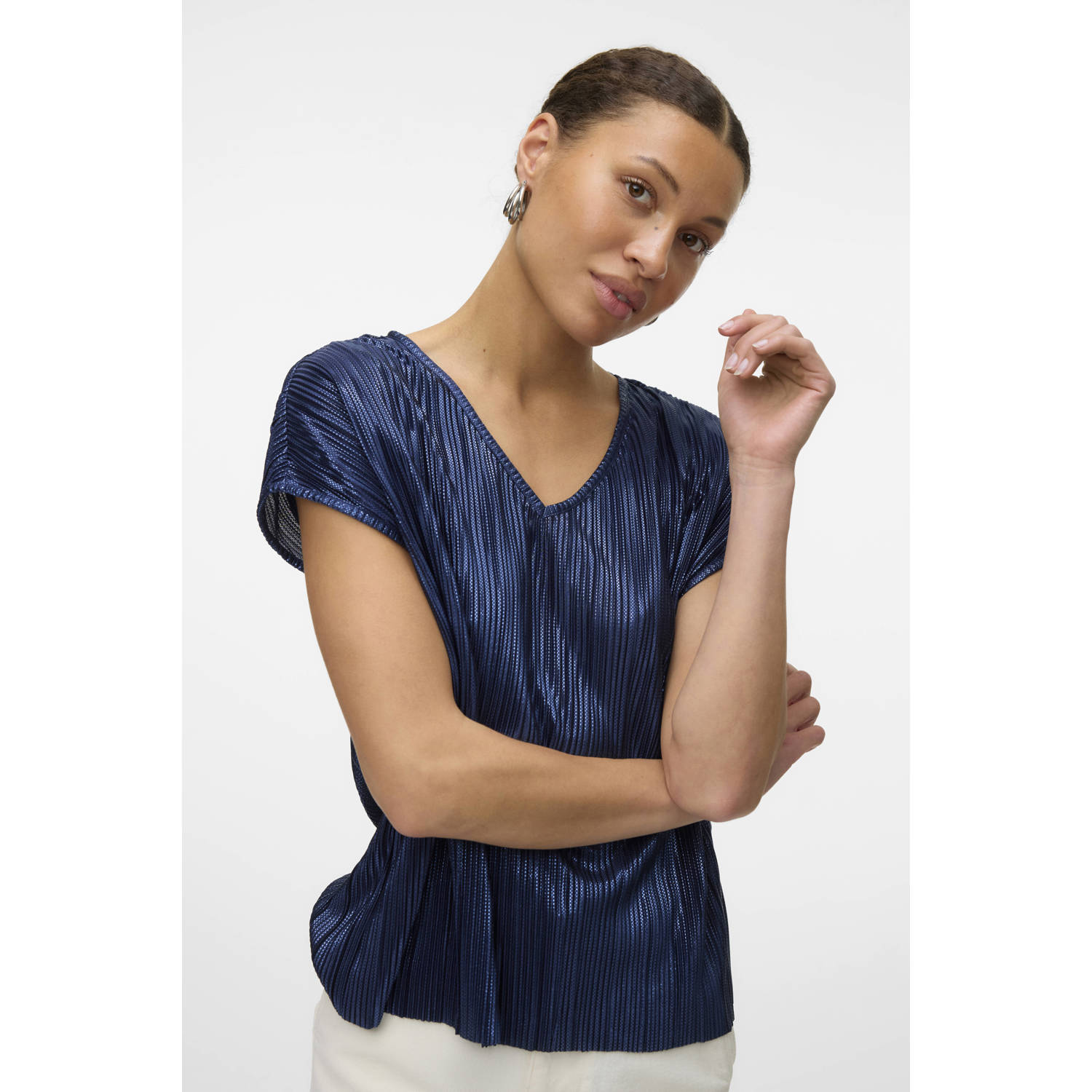 VERO MODA top donkerblauw met lurex