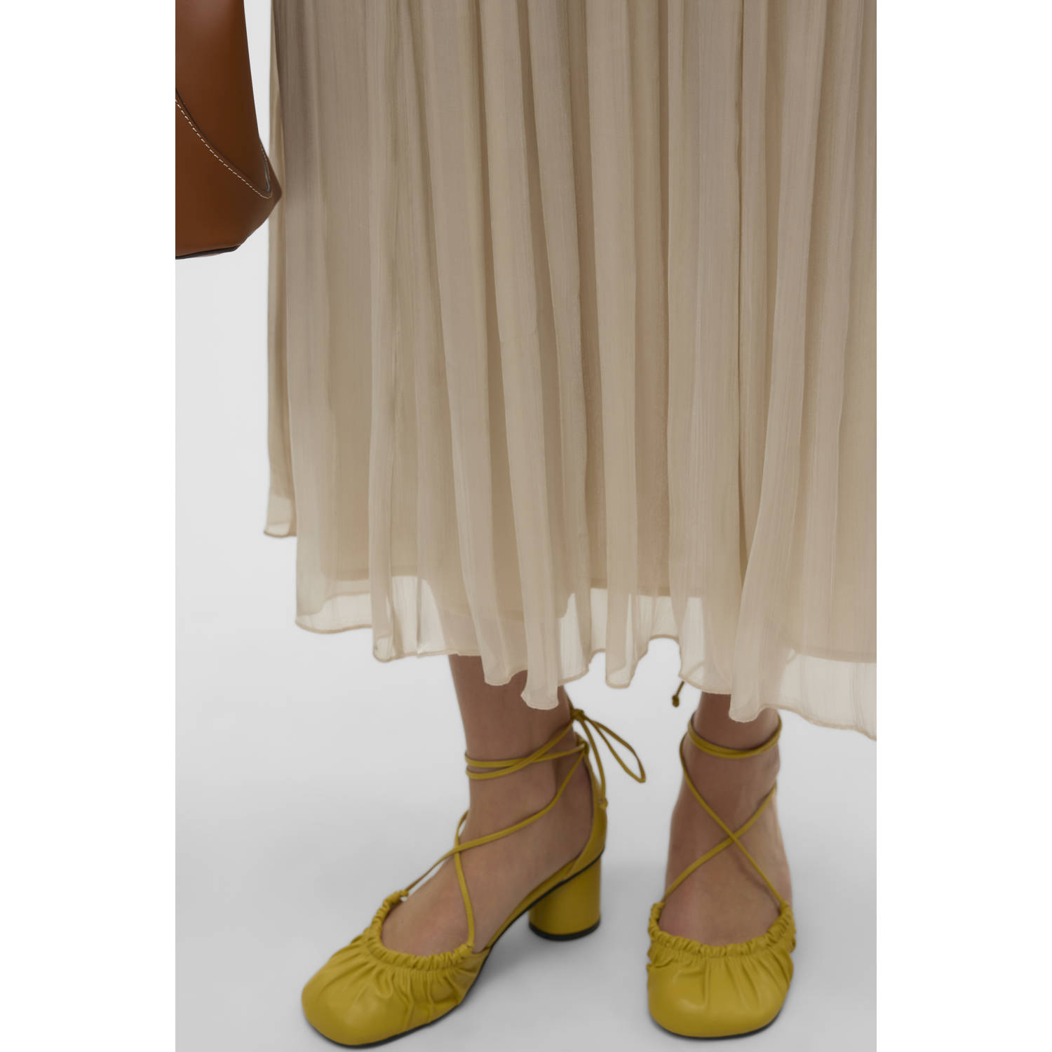 VERO MODA plissé rok ecru