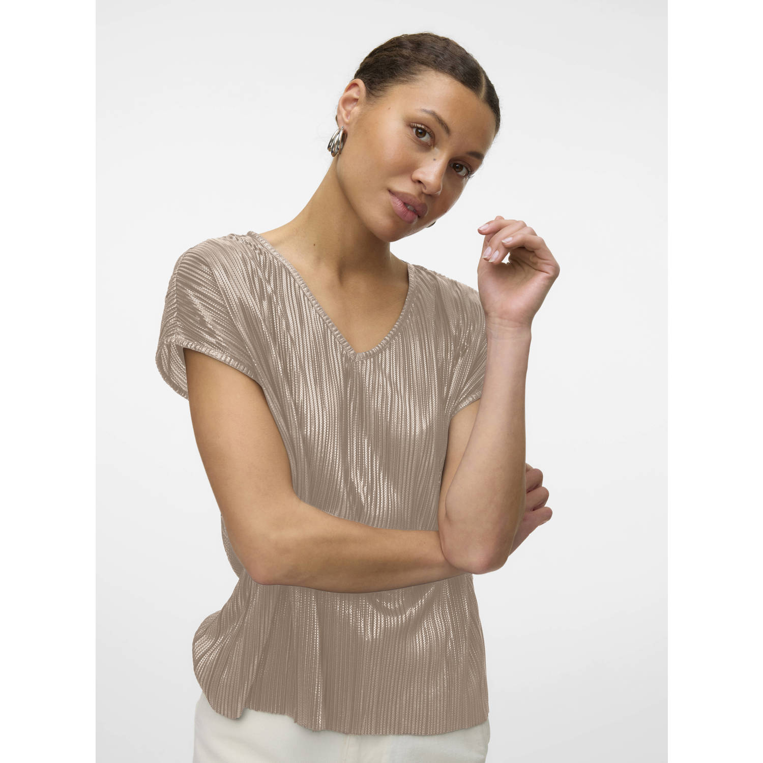 VERO MODA top zilver met lurex