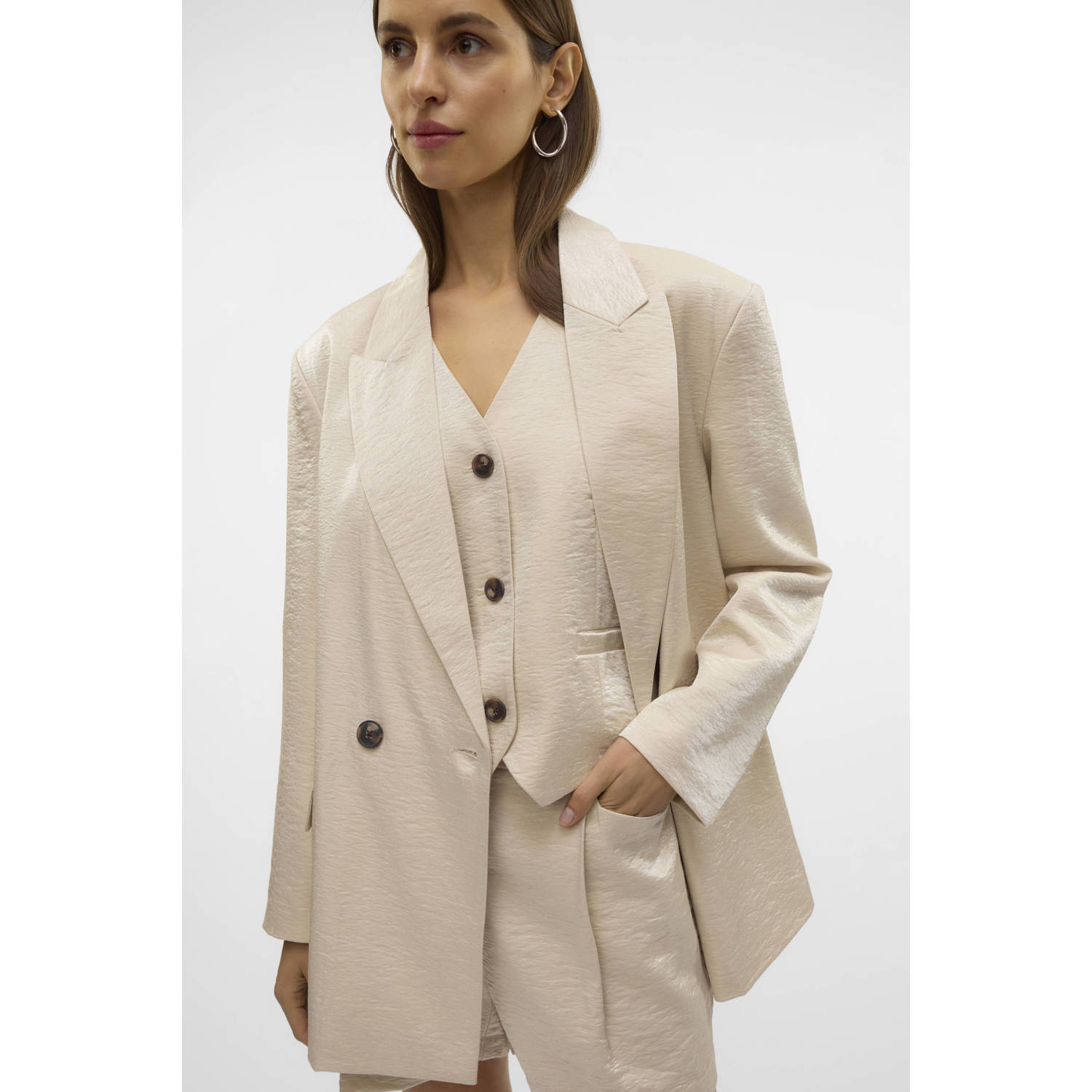 VERO MODA regular blazer ecru