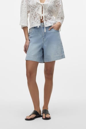 denim rechtvallend regular waist short blauw