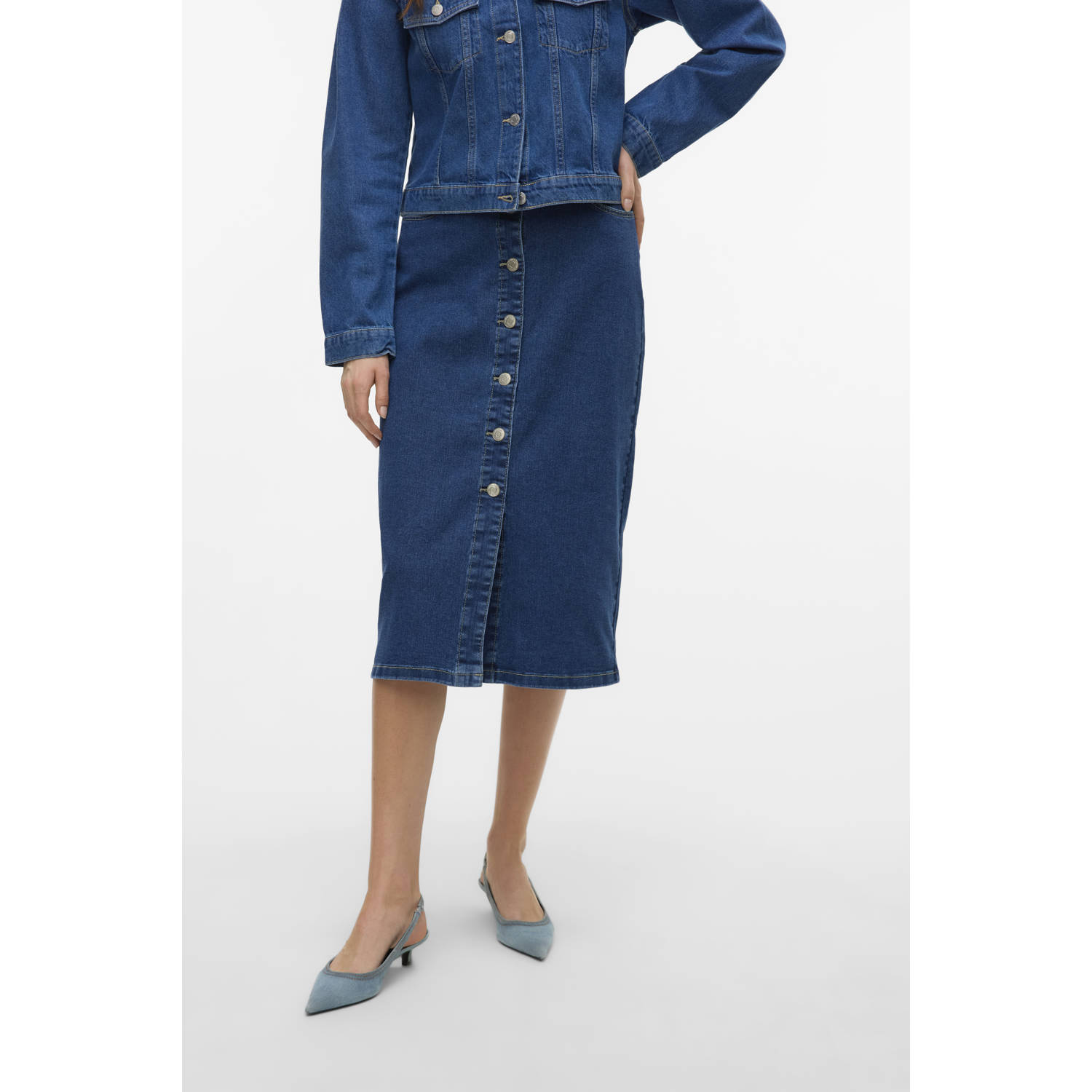 VERO MODA denim spijkerrok dark blue denim