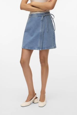 denim spijkerrok gebreid medium blue denim
