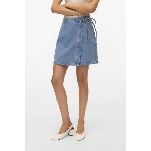 VERO MODA denim spijkerrok gebreid medium blue denim afbeelding