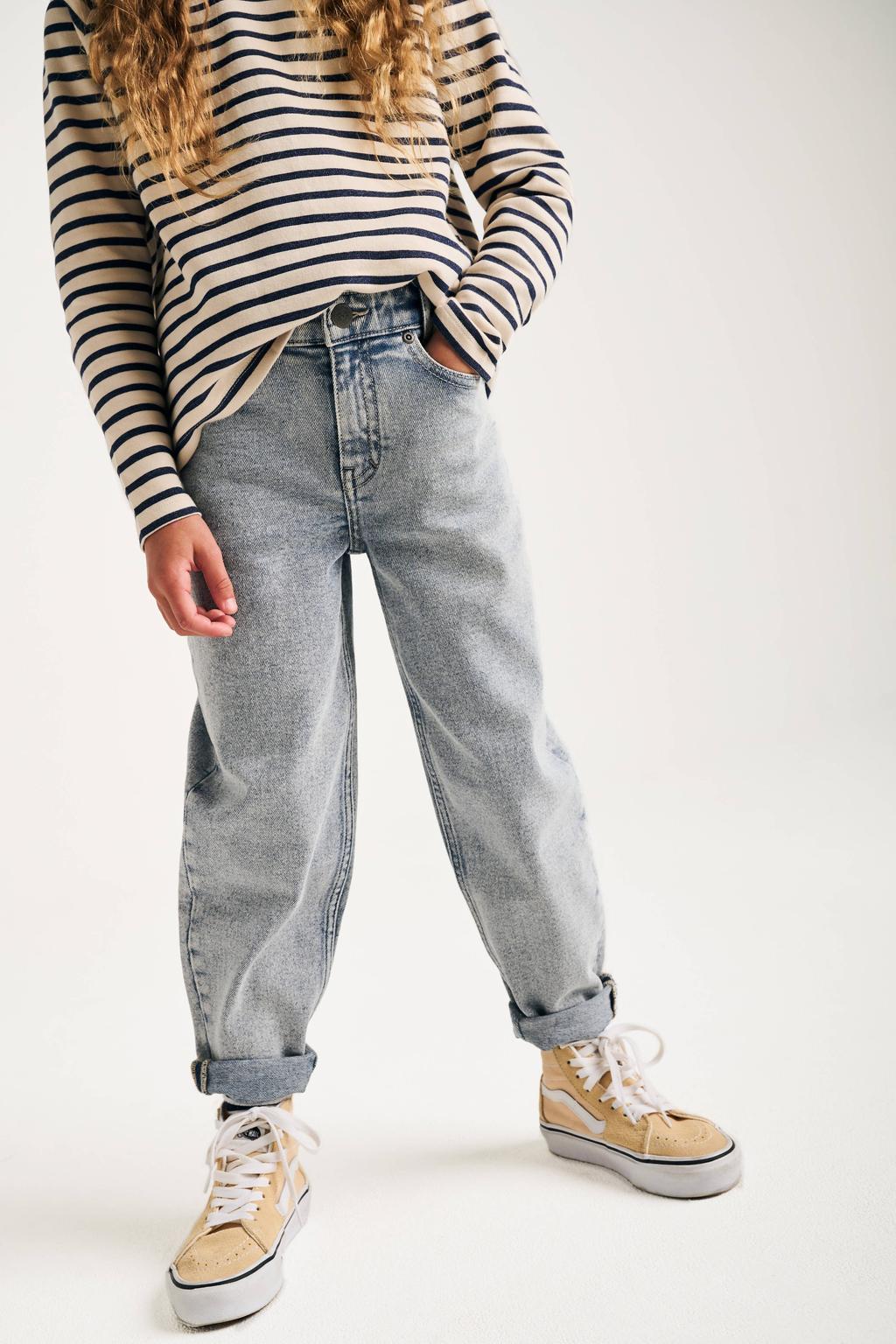 Light blue denim meisjes Tumble 'n Dry mom jeans van denim met regular waist en rits- en knoopsluiting