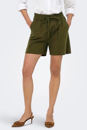 relaxed regular waist casual short donkergroen