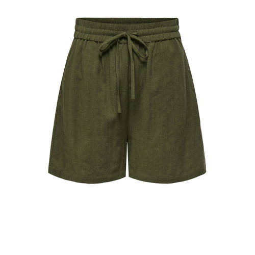 ONLY relaxed regular waist casual short donkergroen afbeelding