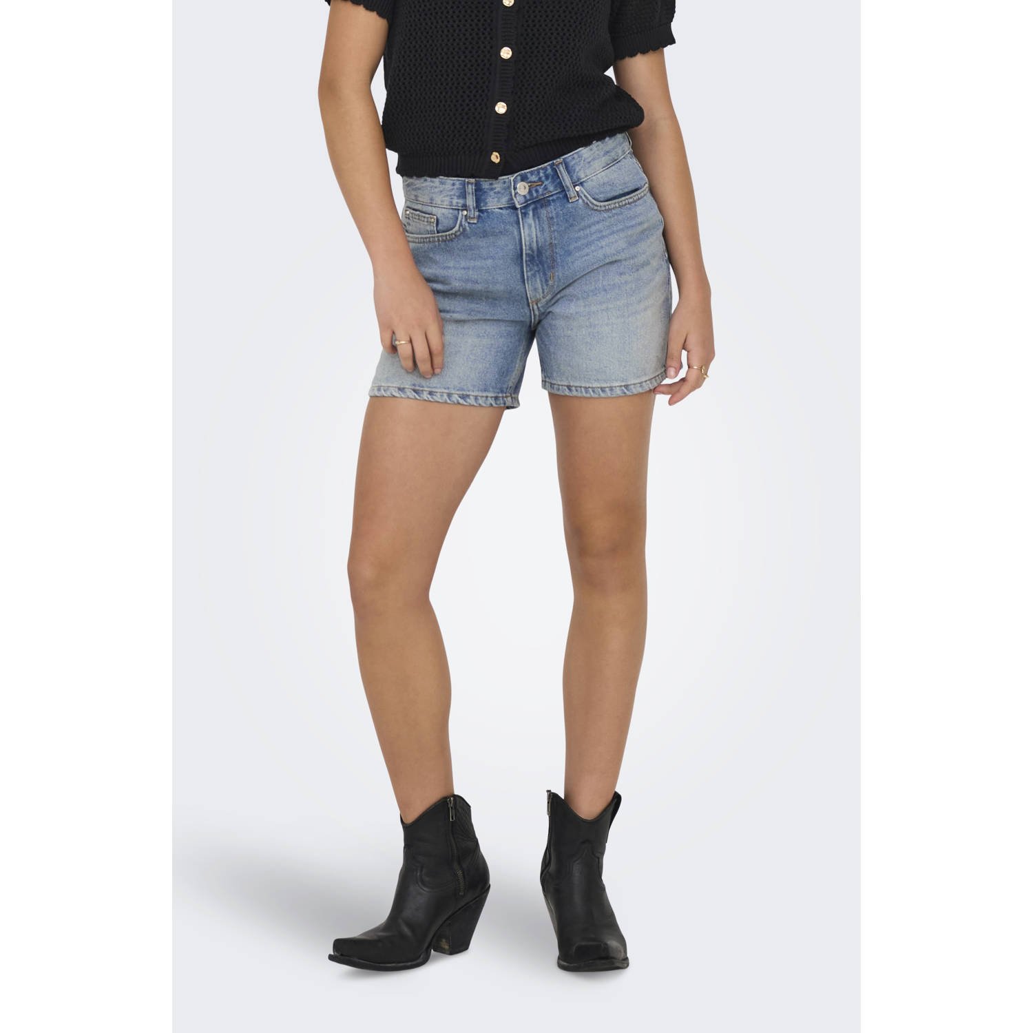 ONLY denim regular waist short light blue denim