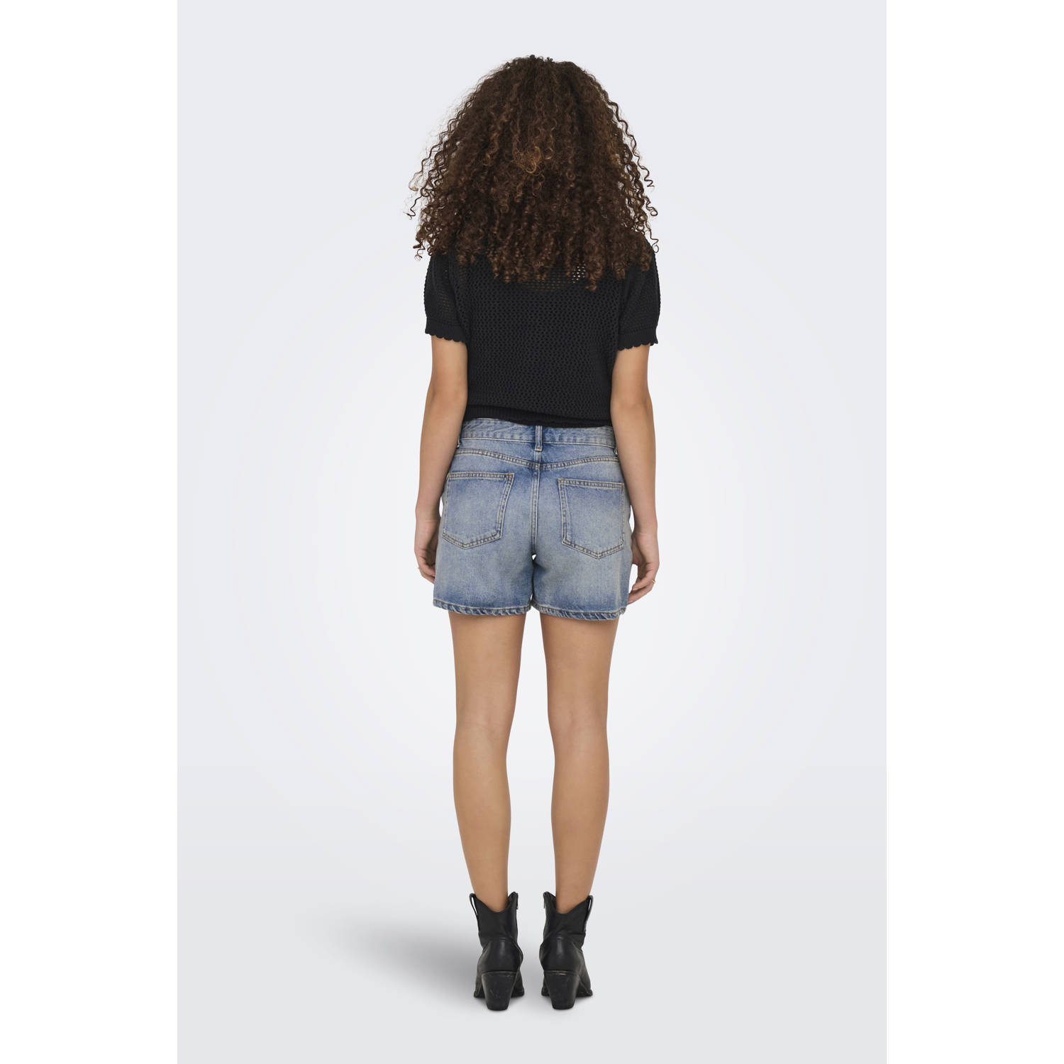 ONLY denim regular waist short light blue denim