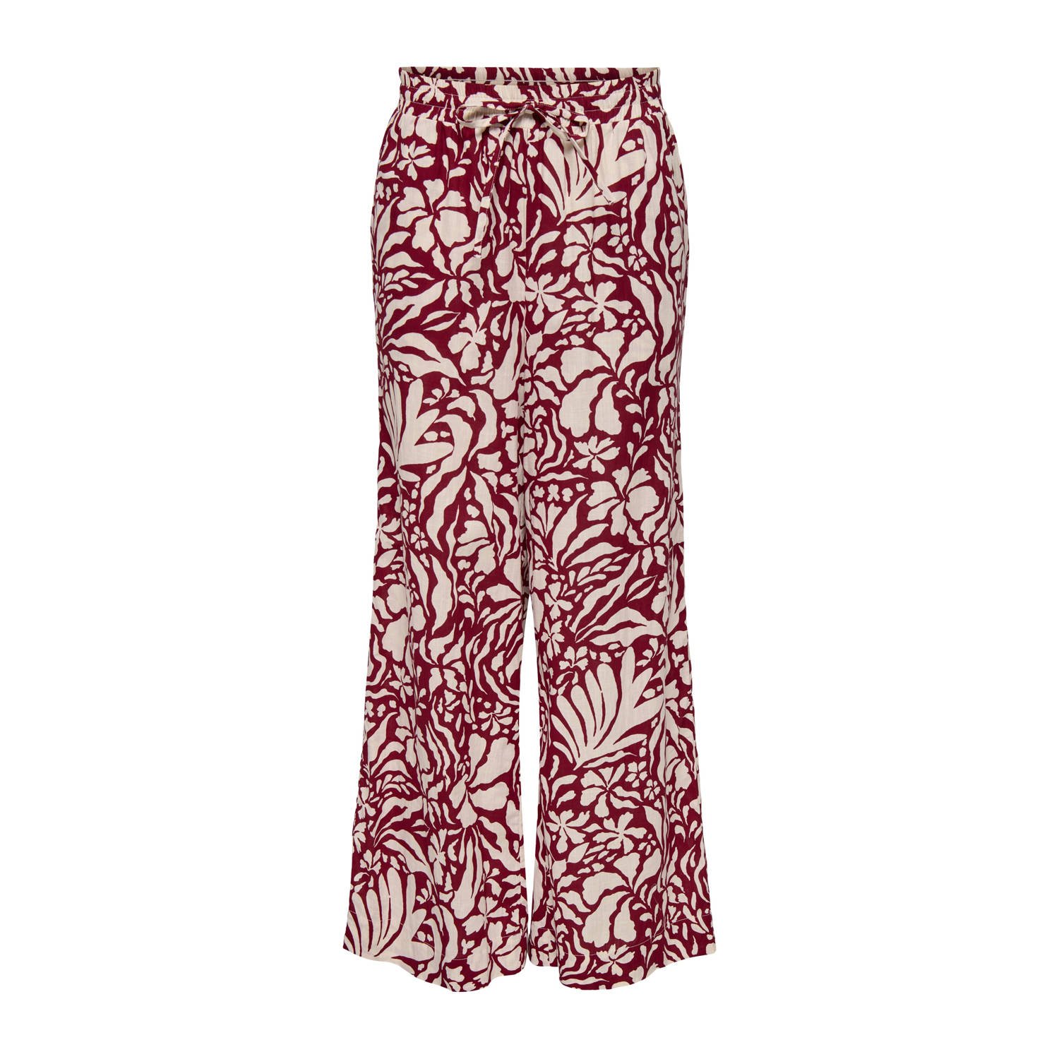 ONLY wide leg high waist casual broek rood