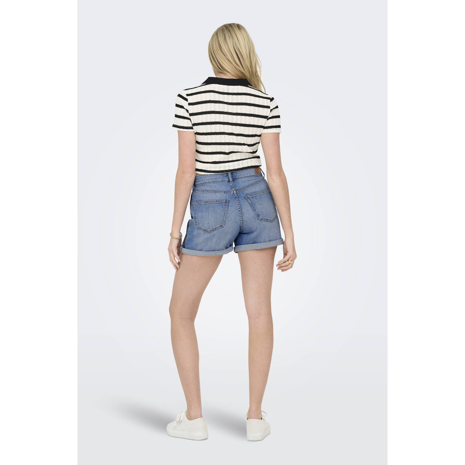 ONLY denim regular waist short light blue denim