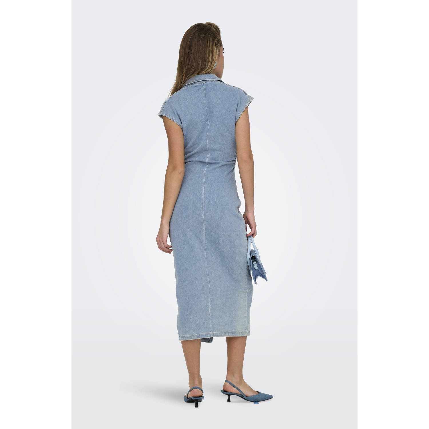 ONLY denim spijkerjurk light blue denim