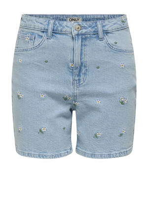 denim regular waist short light blue denim