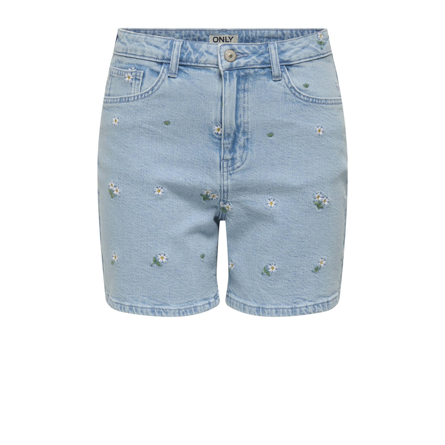 ONLY denim regular waist short light blue denim