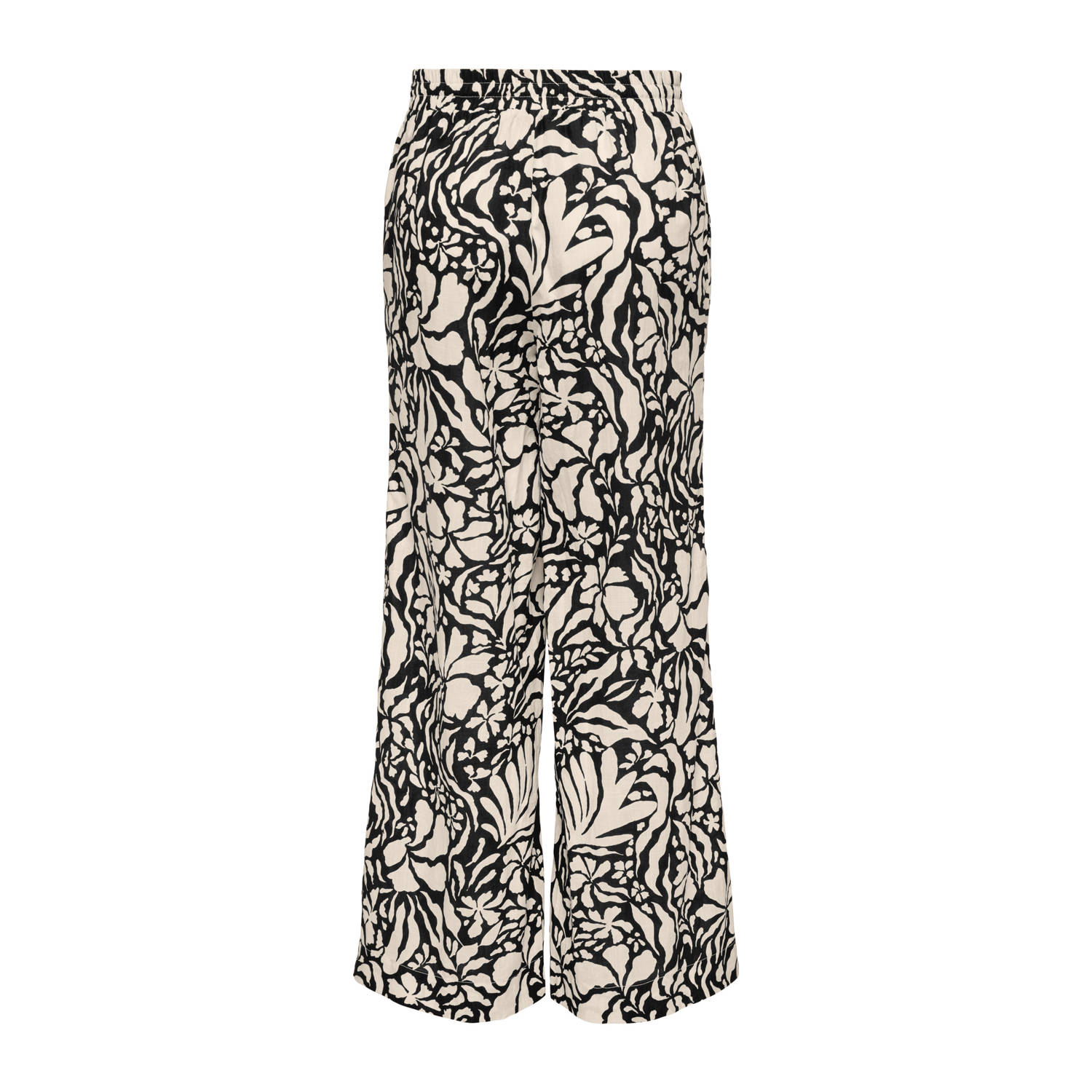 ONLY wide leg high waist casual broek zwart
