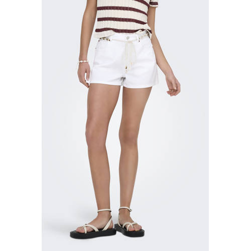 ONLY denim regular high waist short wit afbeelding