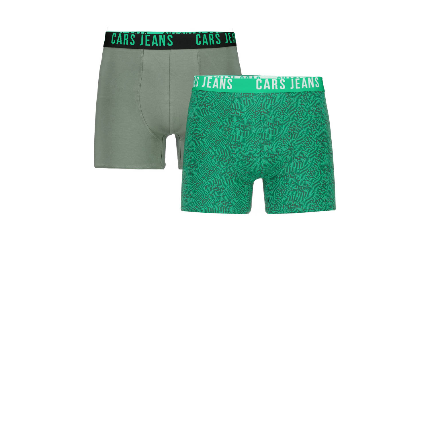 Cars boxershort set van 2 groen olijfgroen