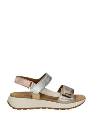   leren sandalen zilver/goud/roze