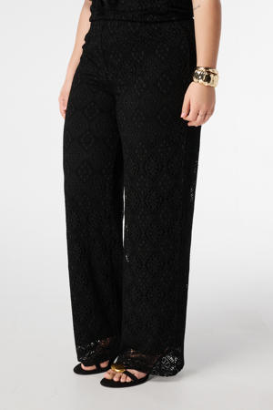 straight regular waist casual broek zwart