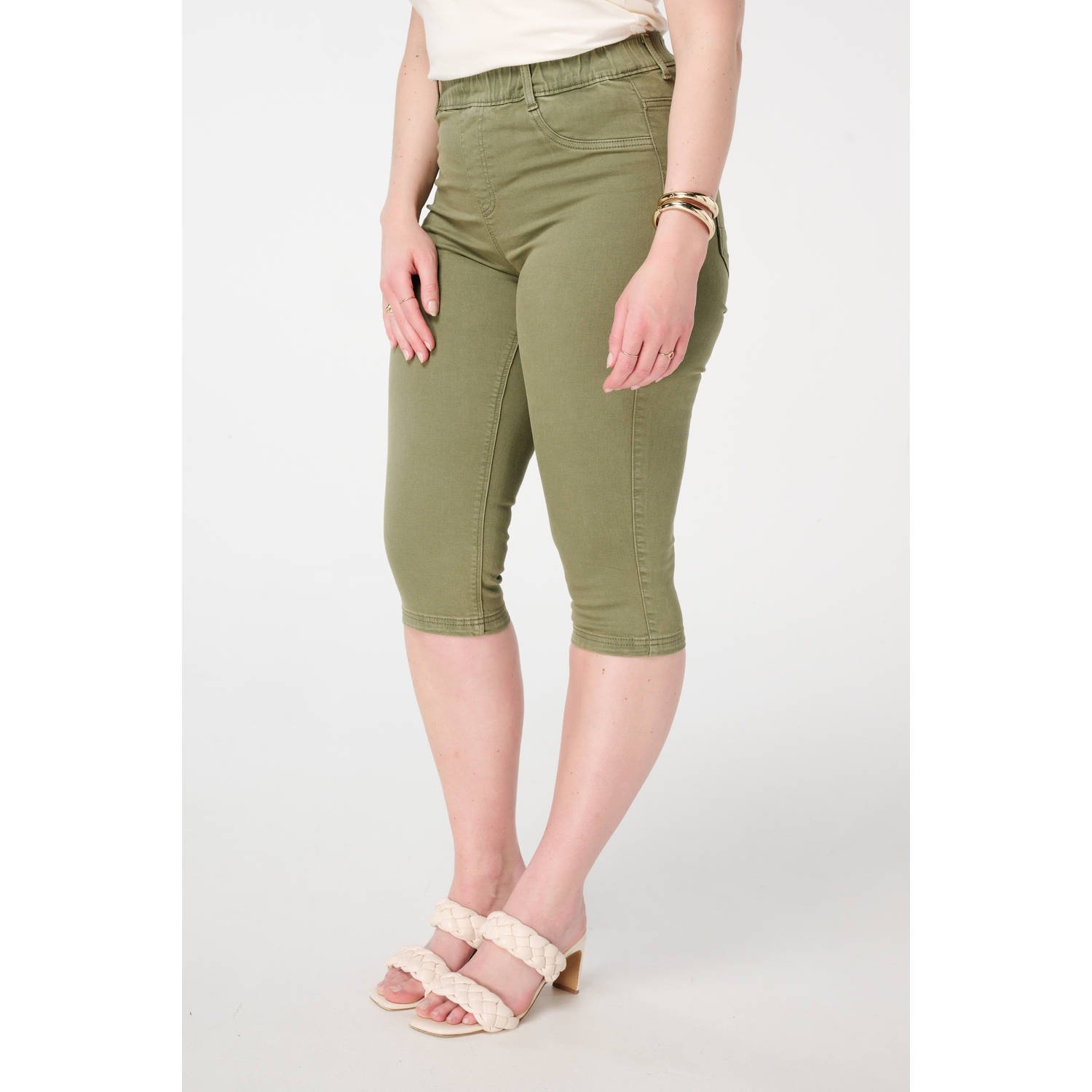 MS Mode high waist capri jeans kaki
