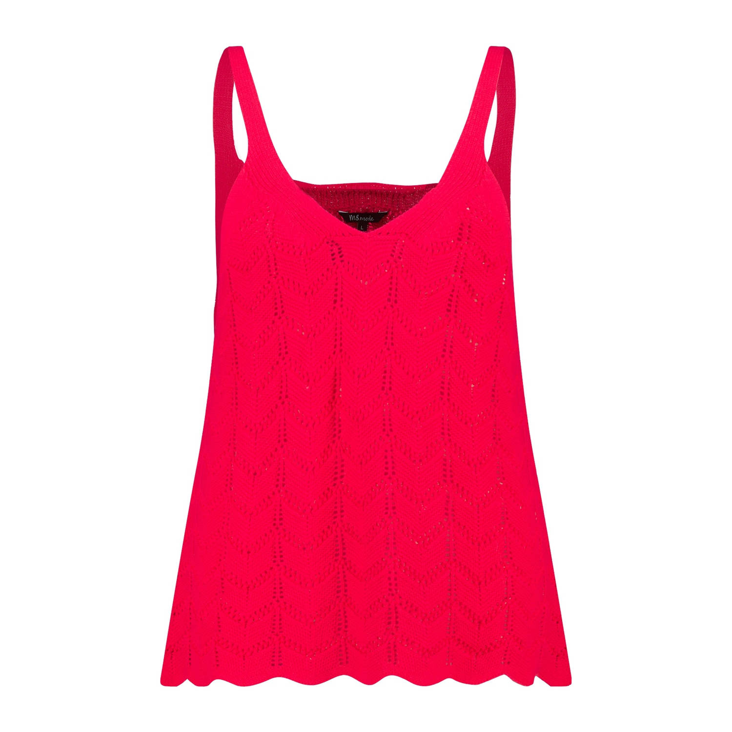 MS Mode mouwloze top fuchsia crochet