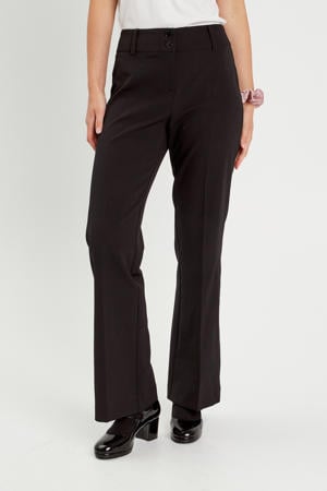flared regular waist pantalon zwart