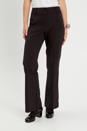 flared regular waist pantalon zwart
