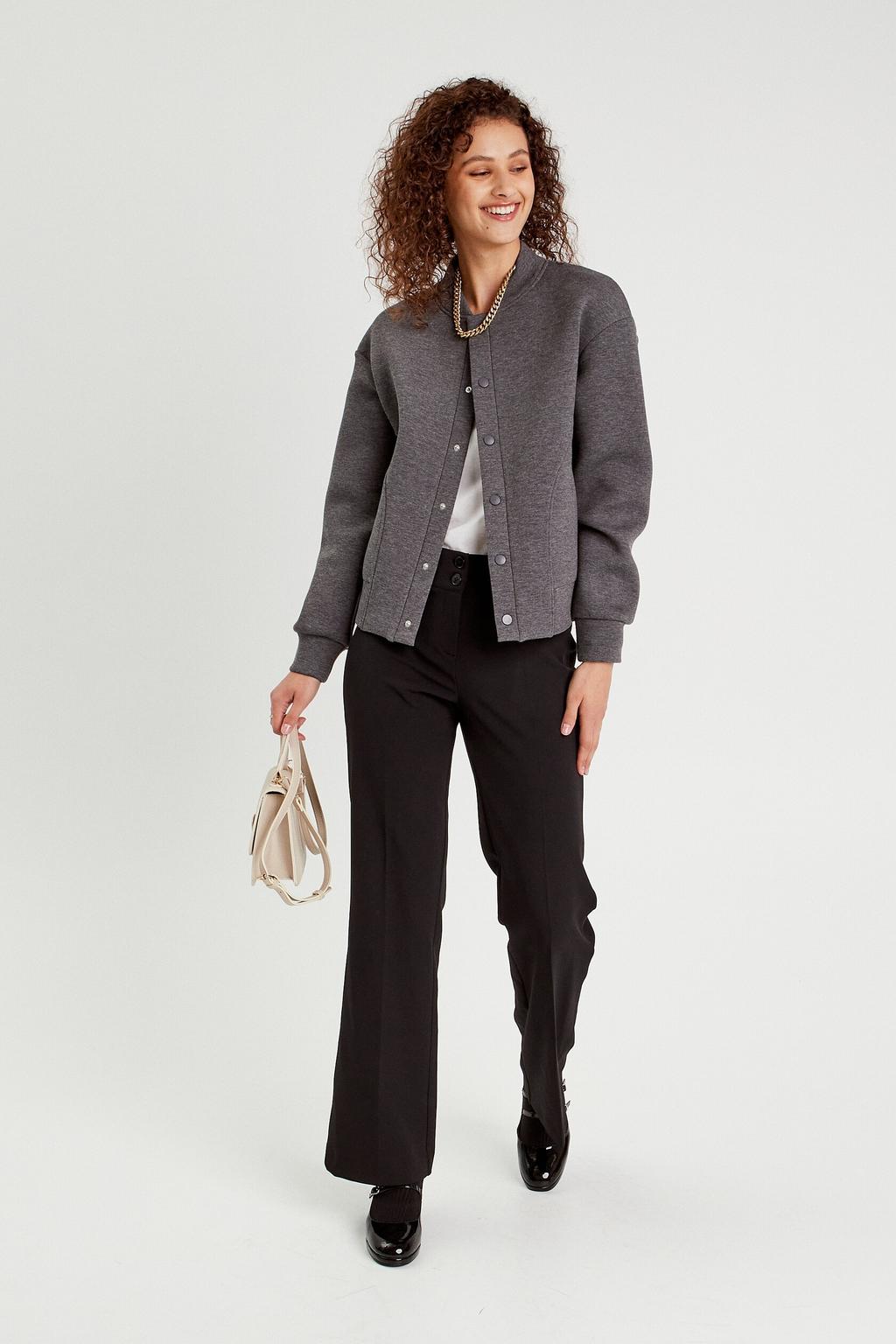 Zwarte dames Cache Cache flared regular waist pantalon van polyester met rits- en knoopsluiting en effen