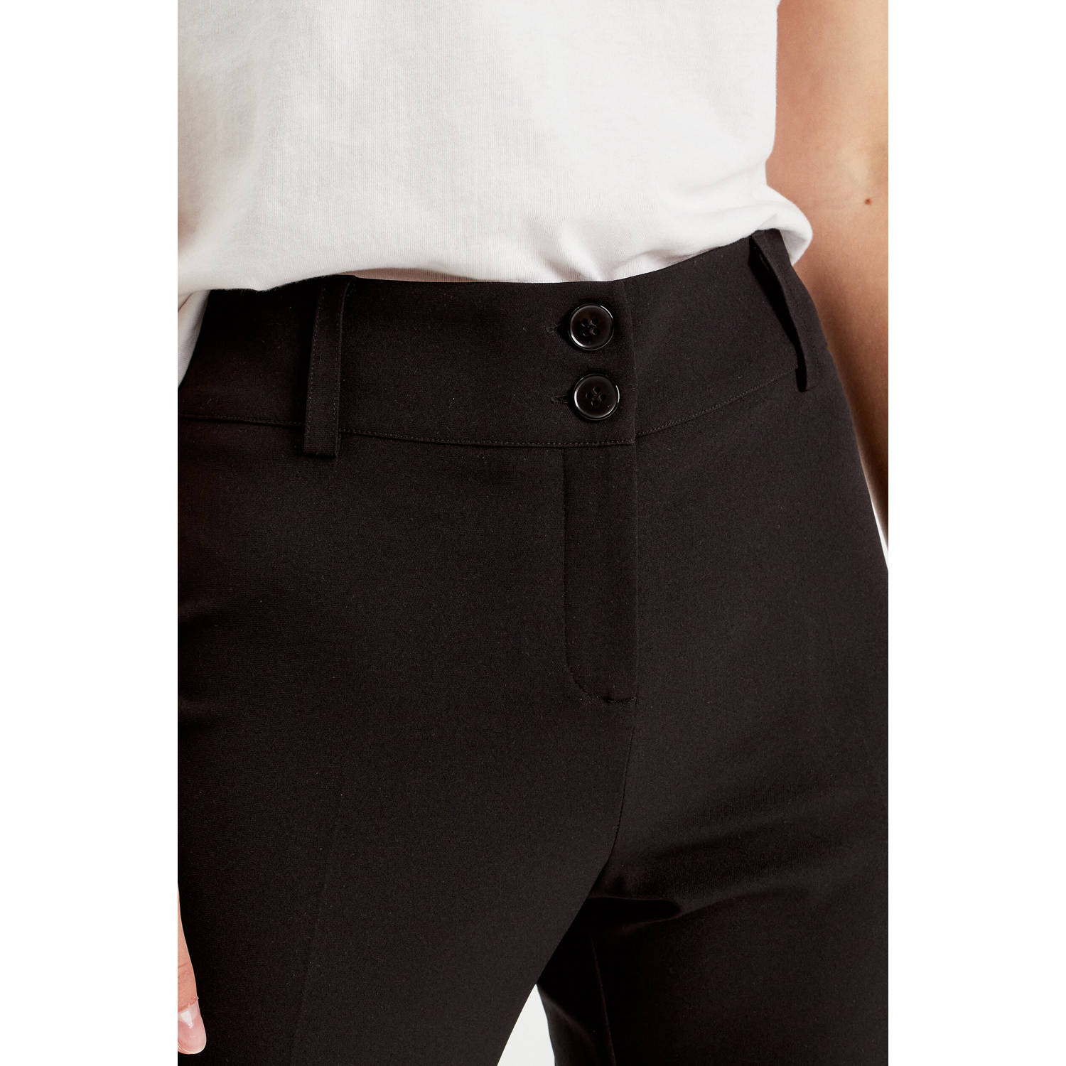 Cache flared regular waist pantalon zwart