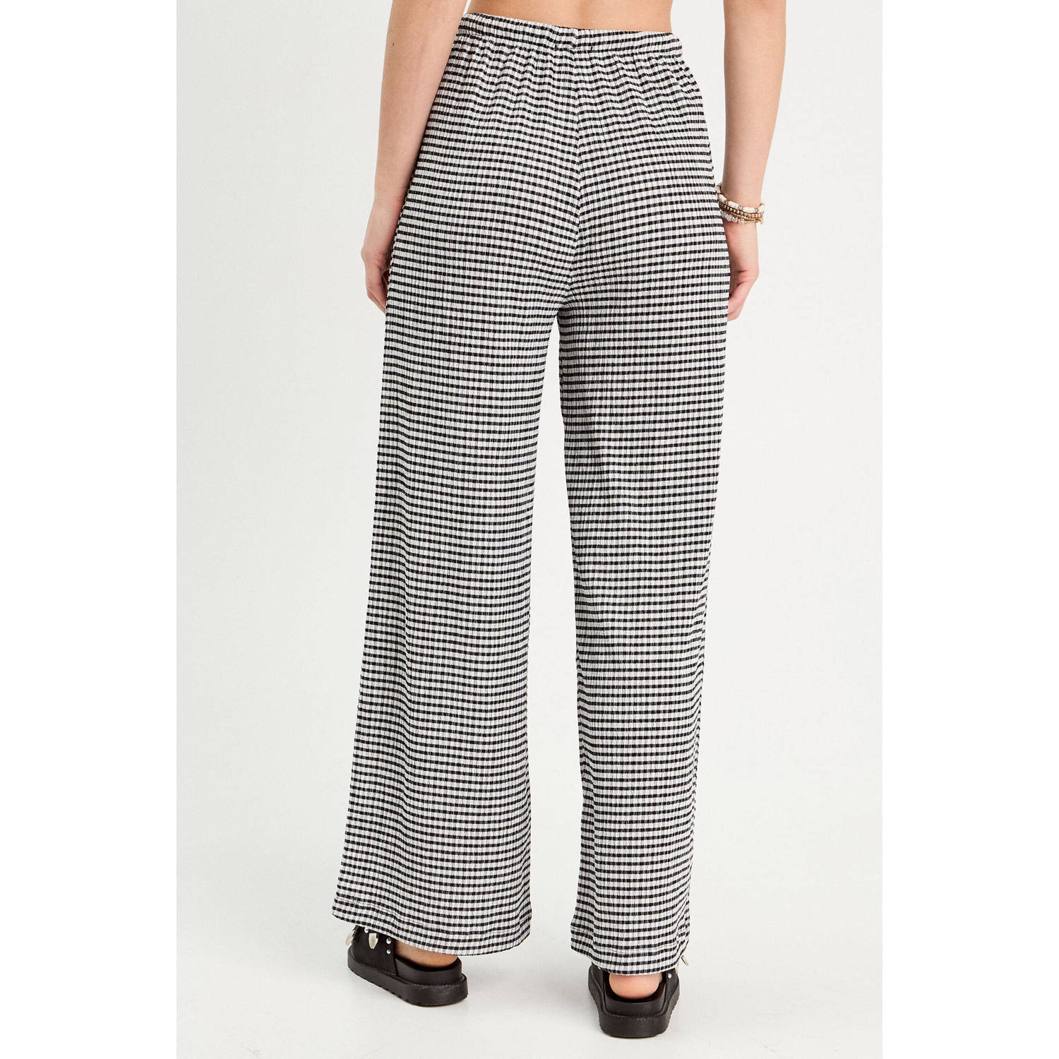Cache wide leg regular waist broek zwart