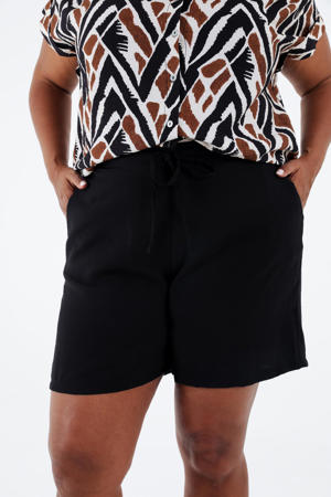 straight regular waist casual short zwart