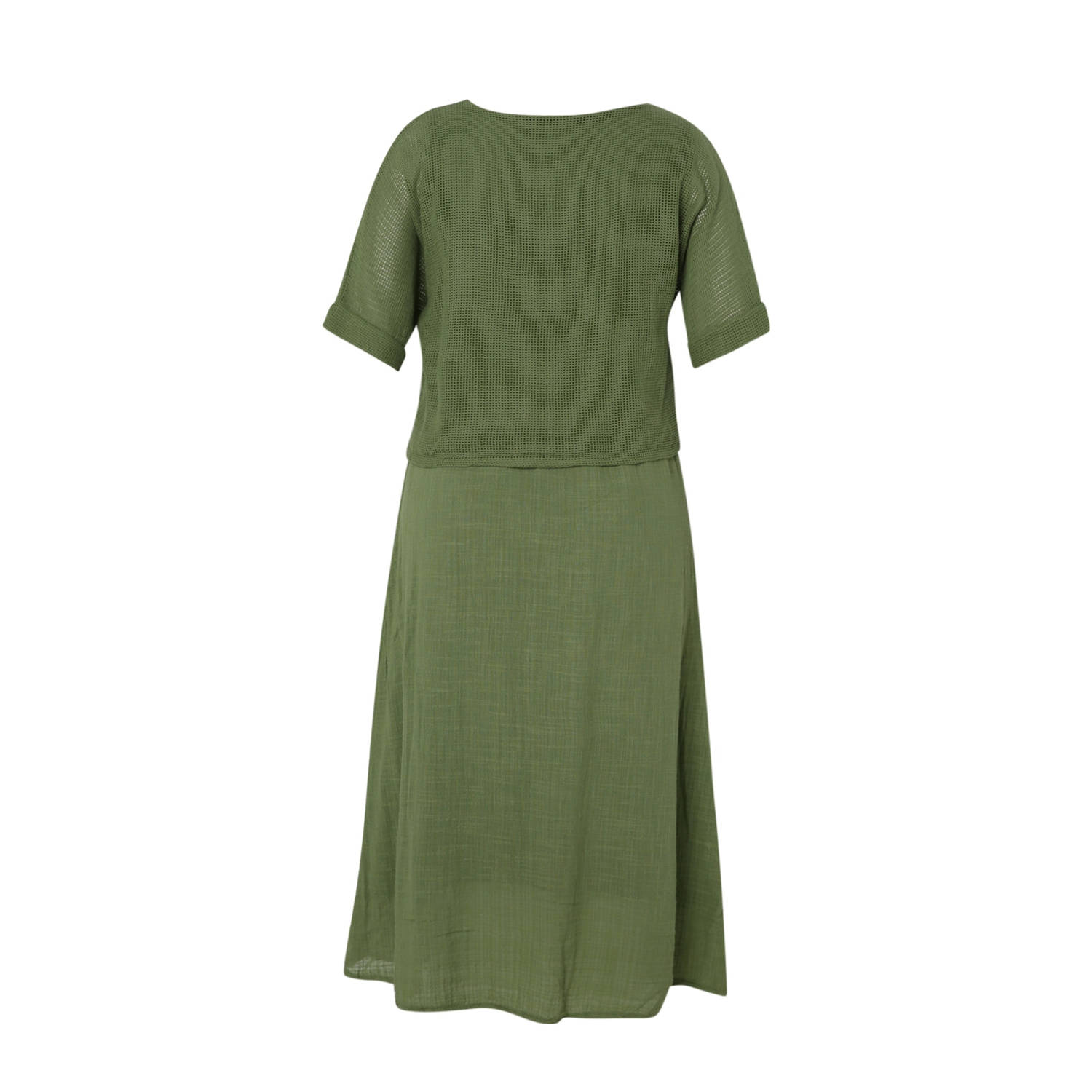 Paprika midi jurk groen