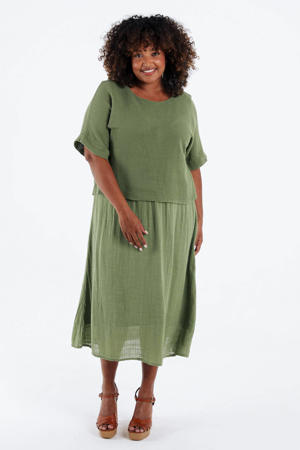 midi jurk groen