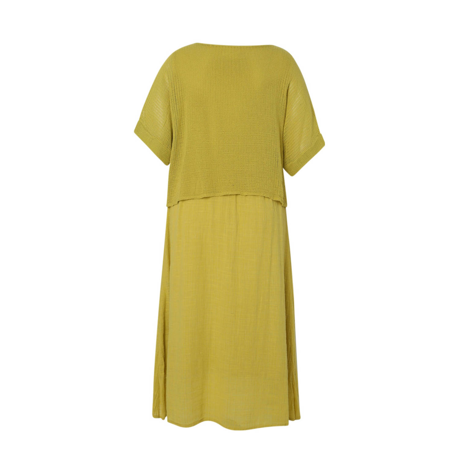 Paprika midi jurk oker
