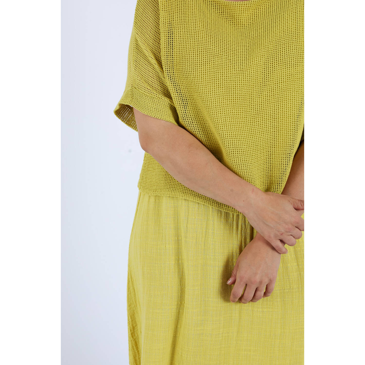 Paprika midi jurk oker