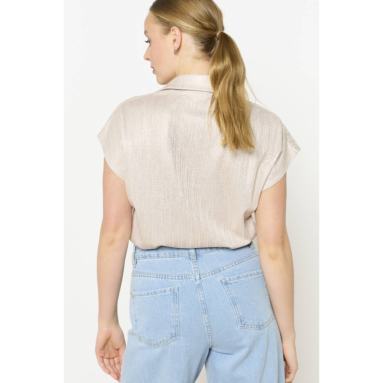 LOLALIZA asymmetrische top blouse goud