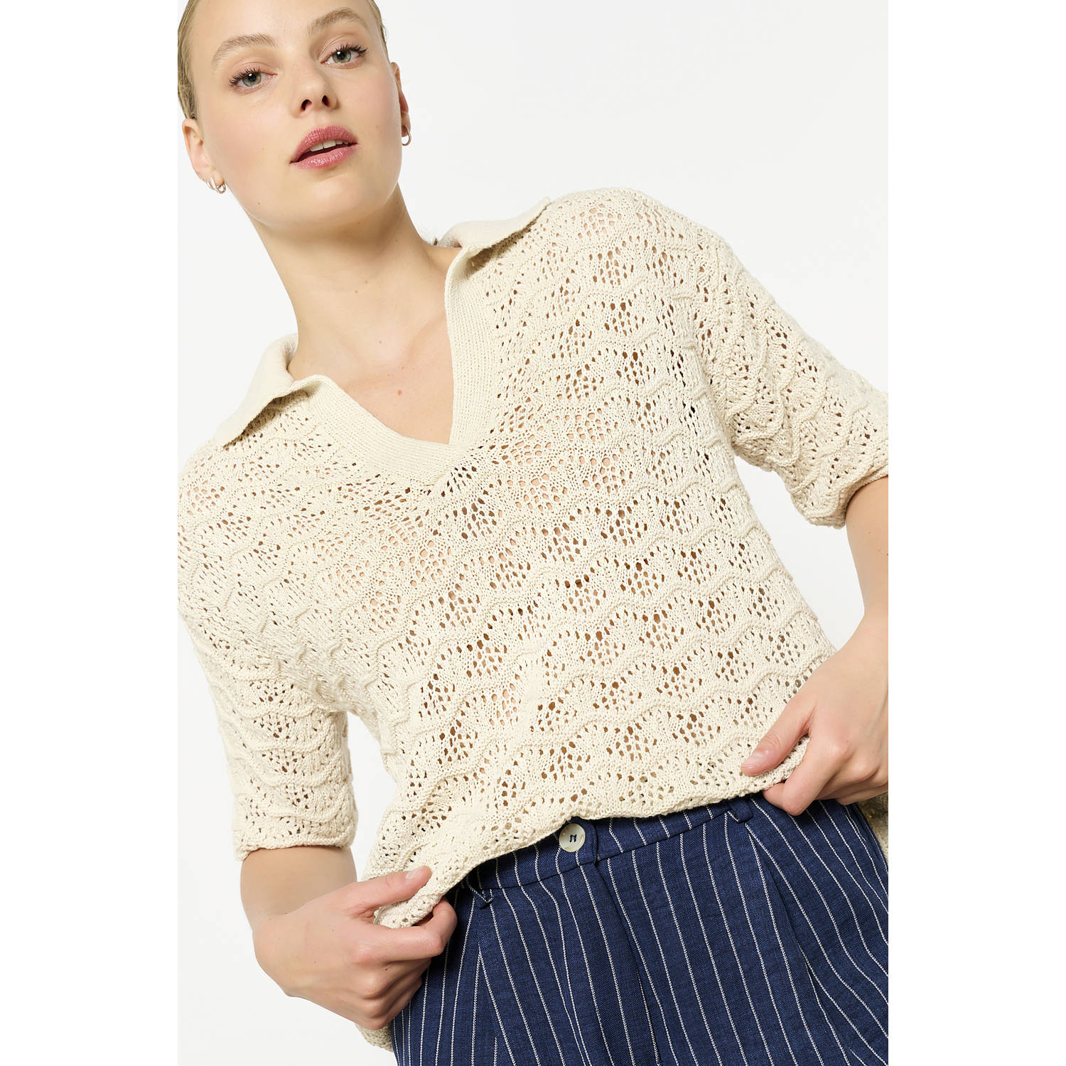 LOLALIZA top ecru crochet