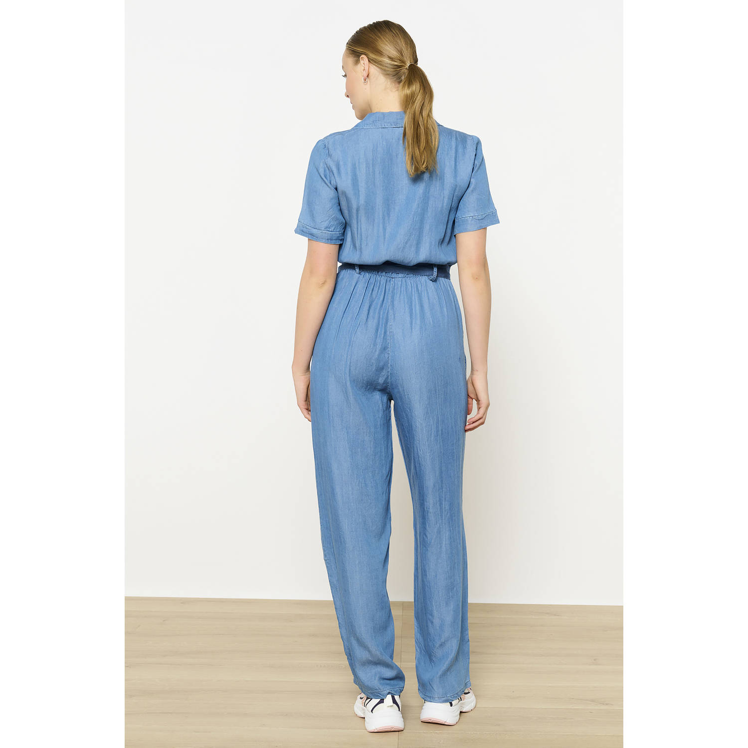 LOLALIZA denim wide leg jumpsuit medium blue denim