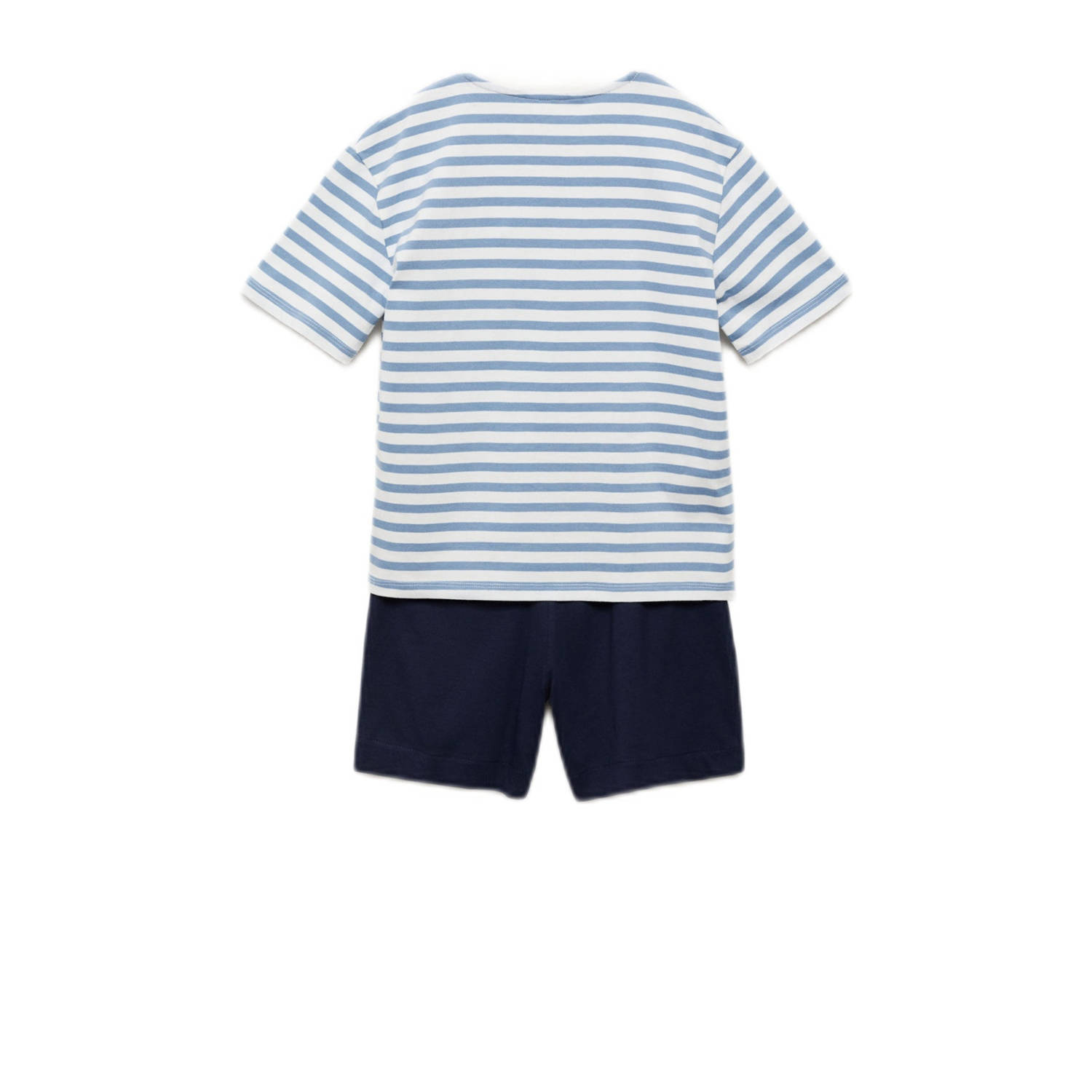Mango Kids shortama donkerblauw lichtblauw wit